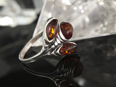 Amber Ring in Sterling Silver
